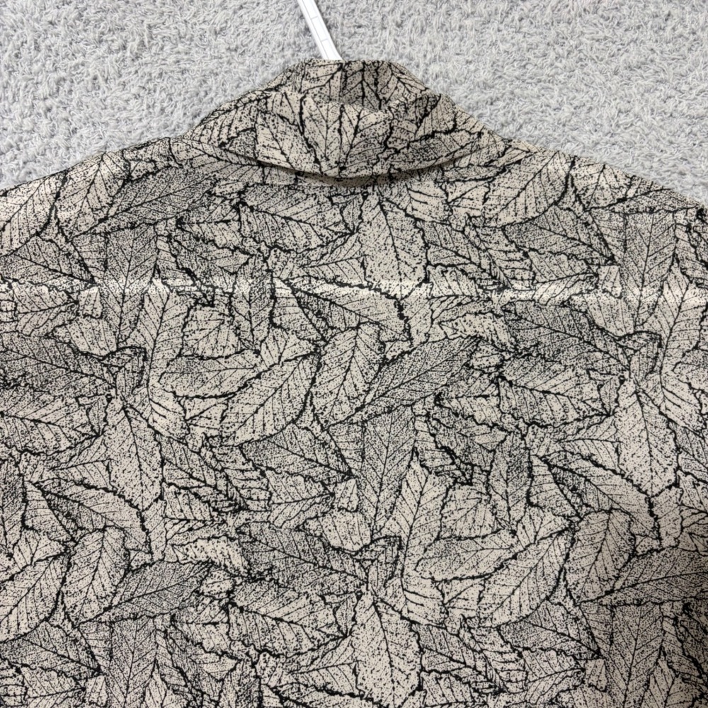 Lightweight Wrap Blouse Flowy Neutral Leaf Print Long Sleeve Work Casual 20W - Picture 9 of 14
